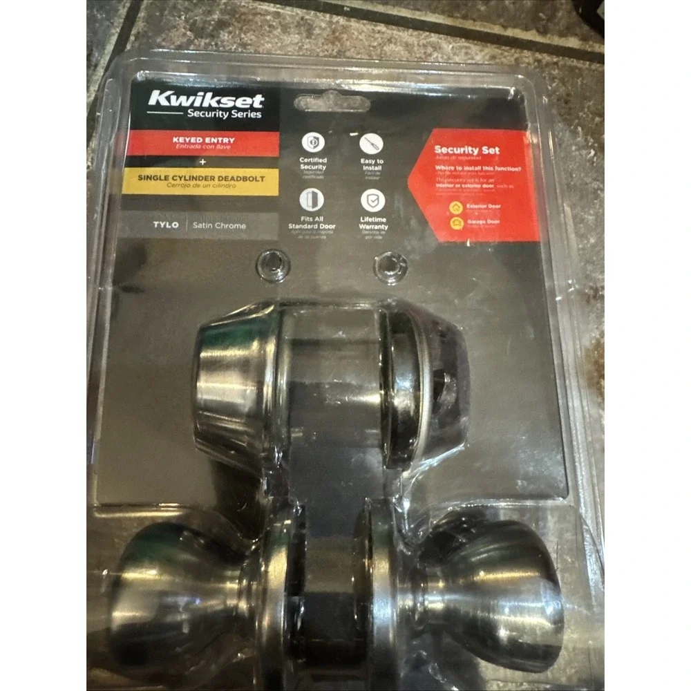 Kwikset 690t 26d Tylo Entry Knob & Single Cylinder Deadbolt Combo Satin Chrome
